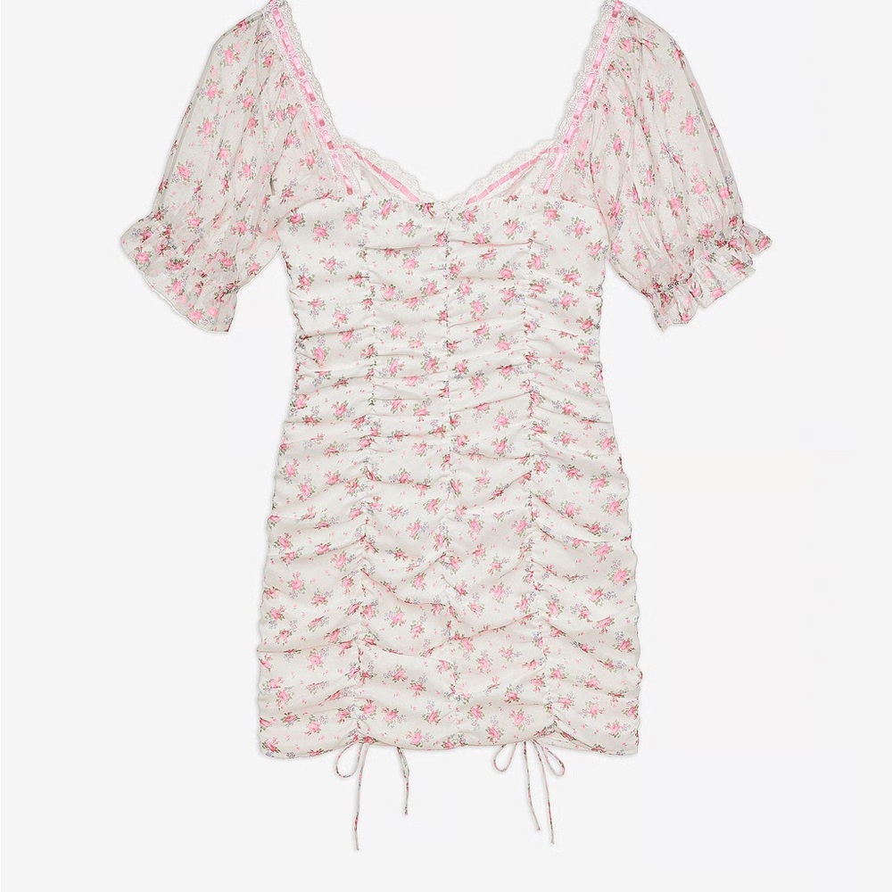 Brand New with tags Floral Ruched Mini Dress